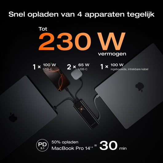 EcoFlow RAPID Pro powerbank (20.000 mAh, 230 W, 100 W feitelijke kabel)