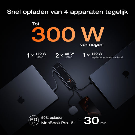 EcoFlow RAPID Pro powerbank (27.650 mAh, 300 W, 140 W feitelijke kabel) 