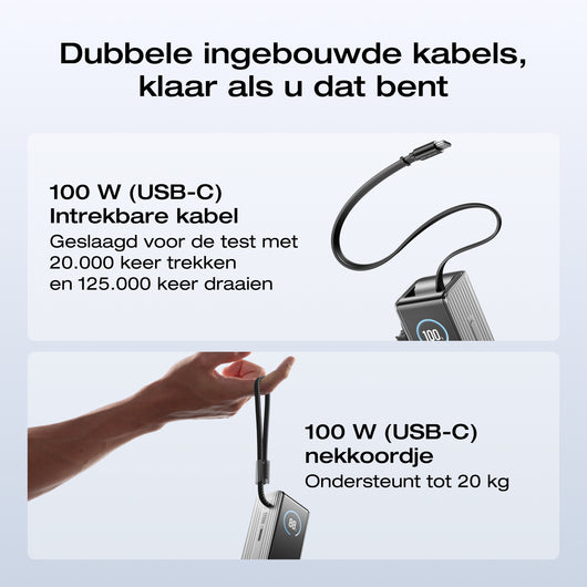 EcoFlow RAPID powerbank (25.000 mAh, 170 W, 100 W feitelijk intrekbare kabels) 