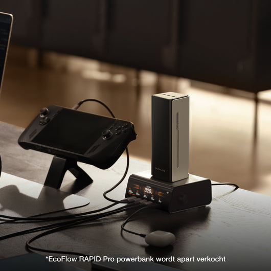 EcoFlow RAPID Pro desktoplader (320 W, 5 poorten, GaN)