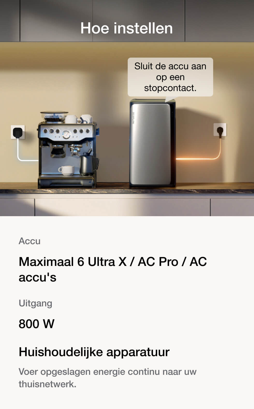 3 eenvoudige instellingen met AC-vermogen tot 2300 W om uw apparaten te gebruiken zoals u dat wilt