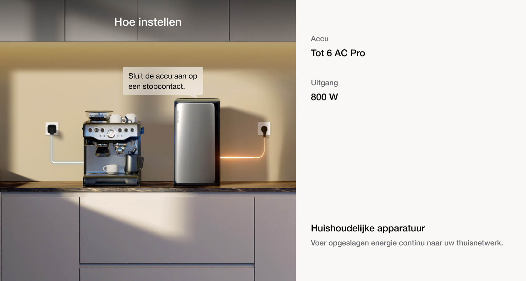 3 eenvoudige instellingen met AC-vermogen tot 2300 W om uw apparaten te gebruiken zoals u dat wilt