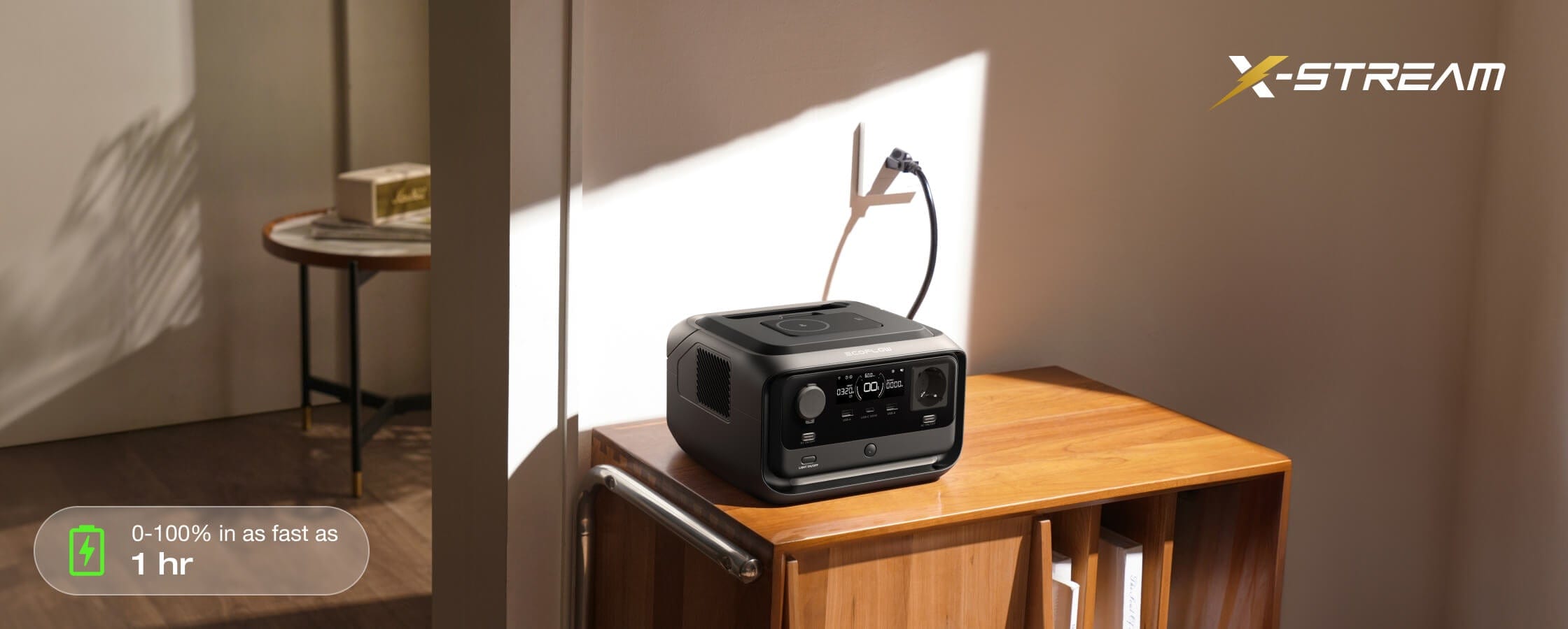 4 charging options, safely charge 0-100% in 1 hr