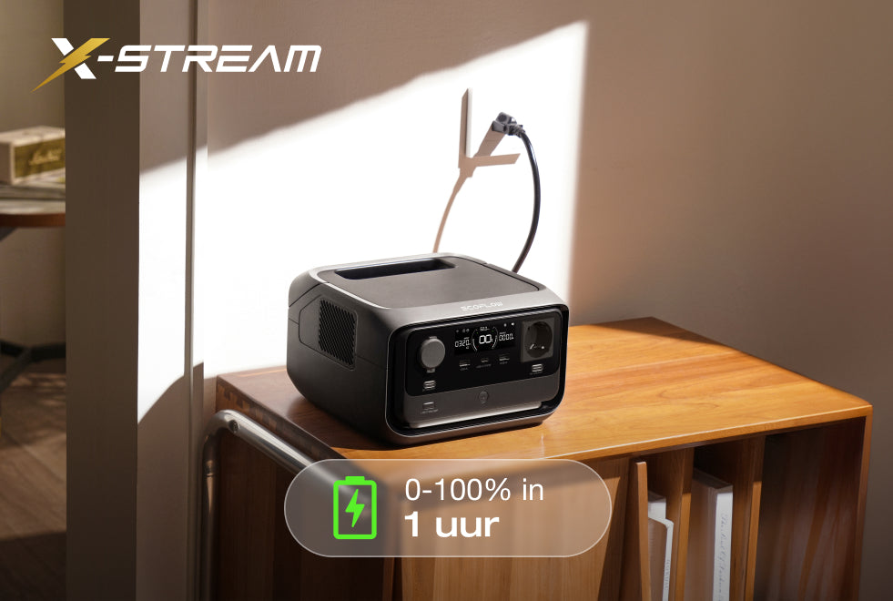 4 laadopties, veilig opladen 0-100% in 1 uur