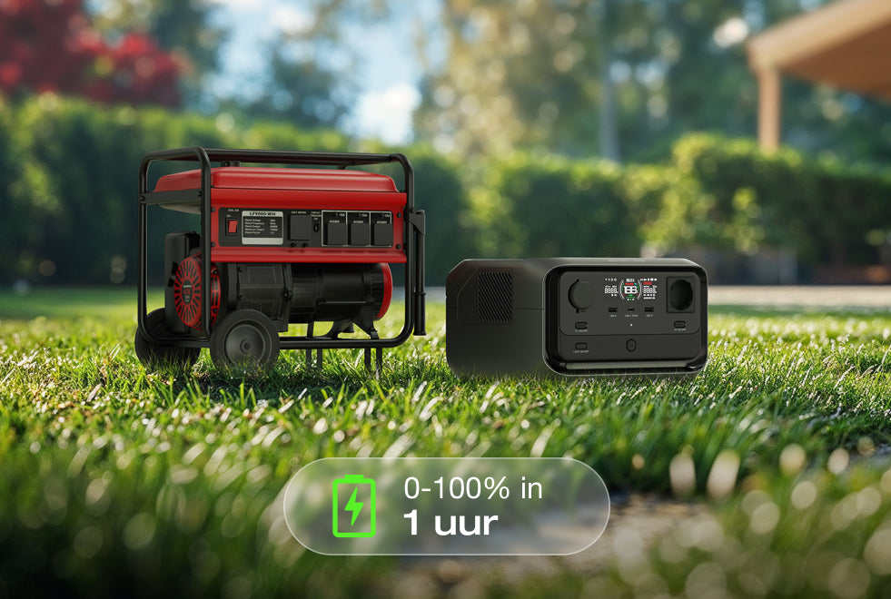 4 laadopties, veilig opladen 0-100% in 1 uur