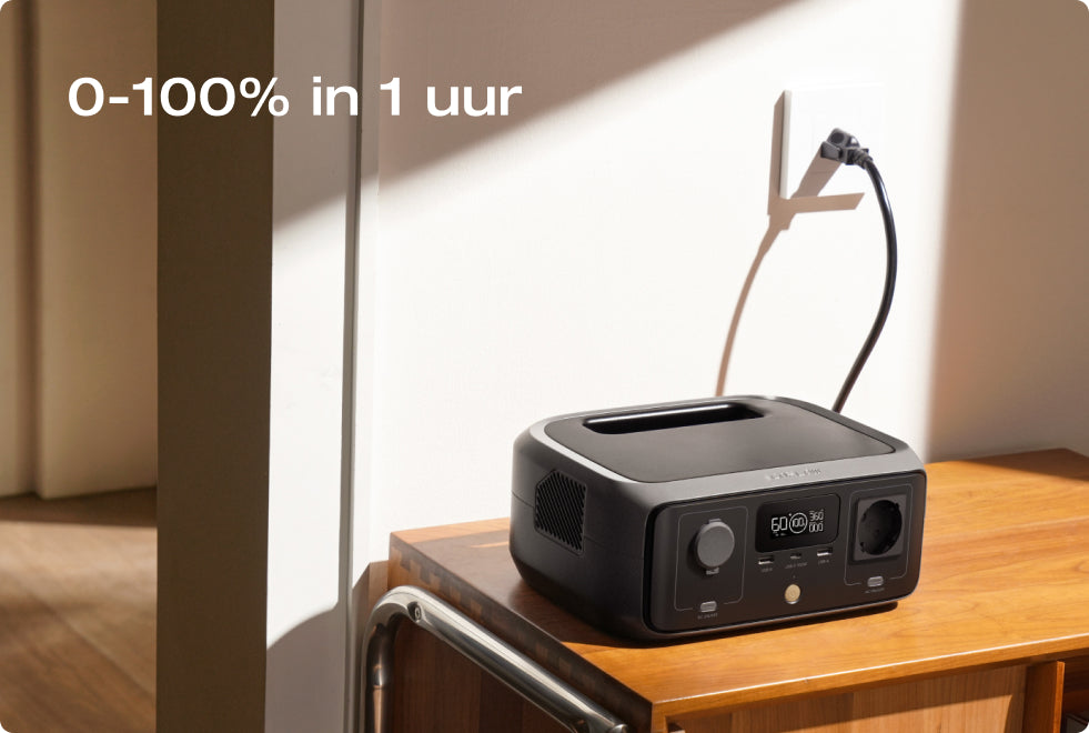 4 laadopties, veilig opladen 0-100% in 1 uur