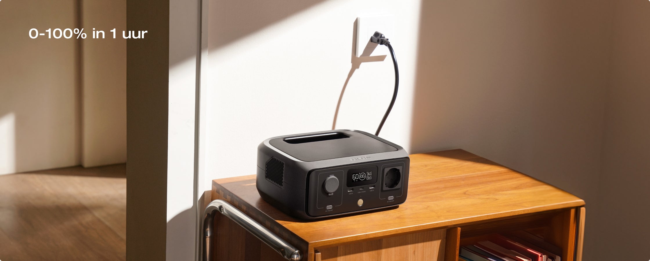 4 laadopties, veilig opladen 0-100% in 1 uur