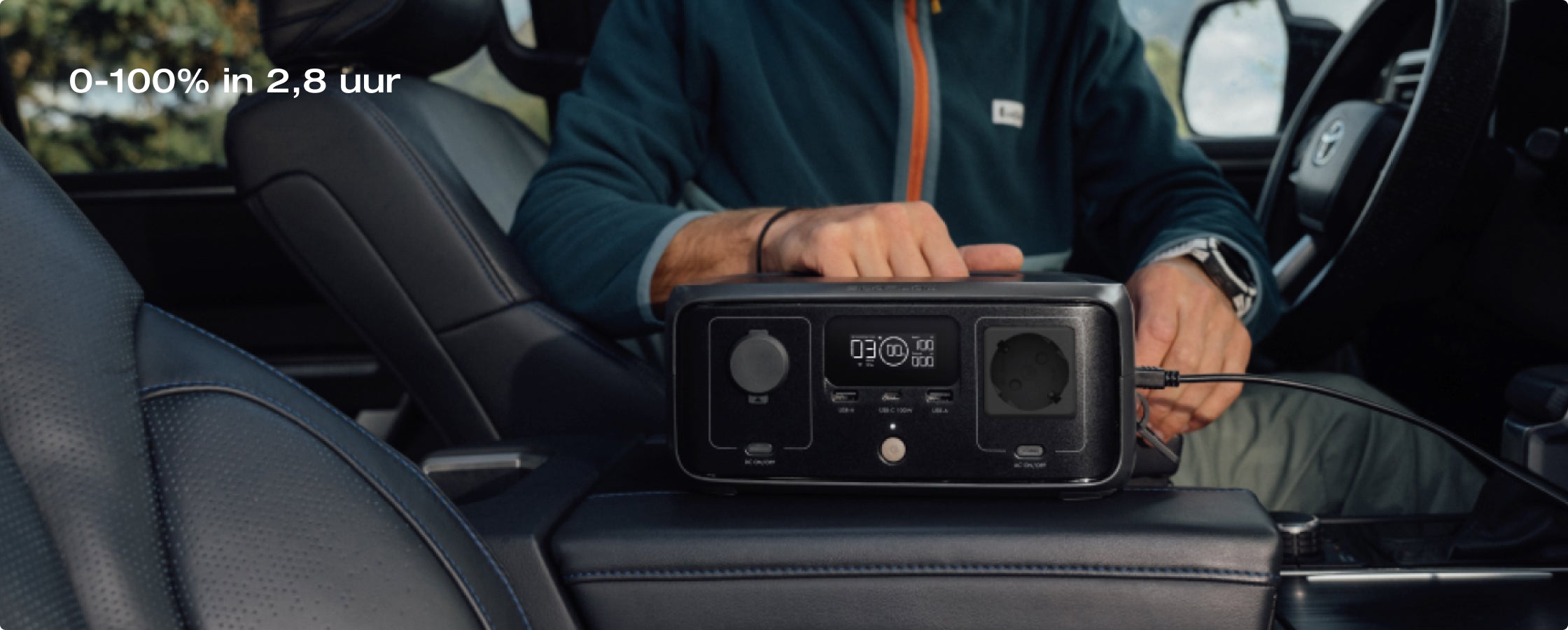 4 laadopties, veilig opladen 0-100% in 1 uur