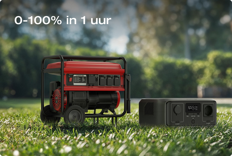 4 laadopties, veilig opladen 0-100% in 1 uur