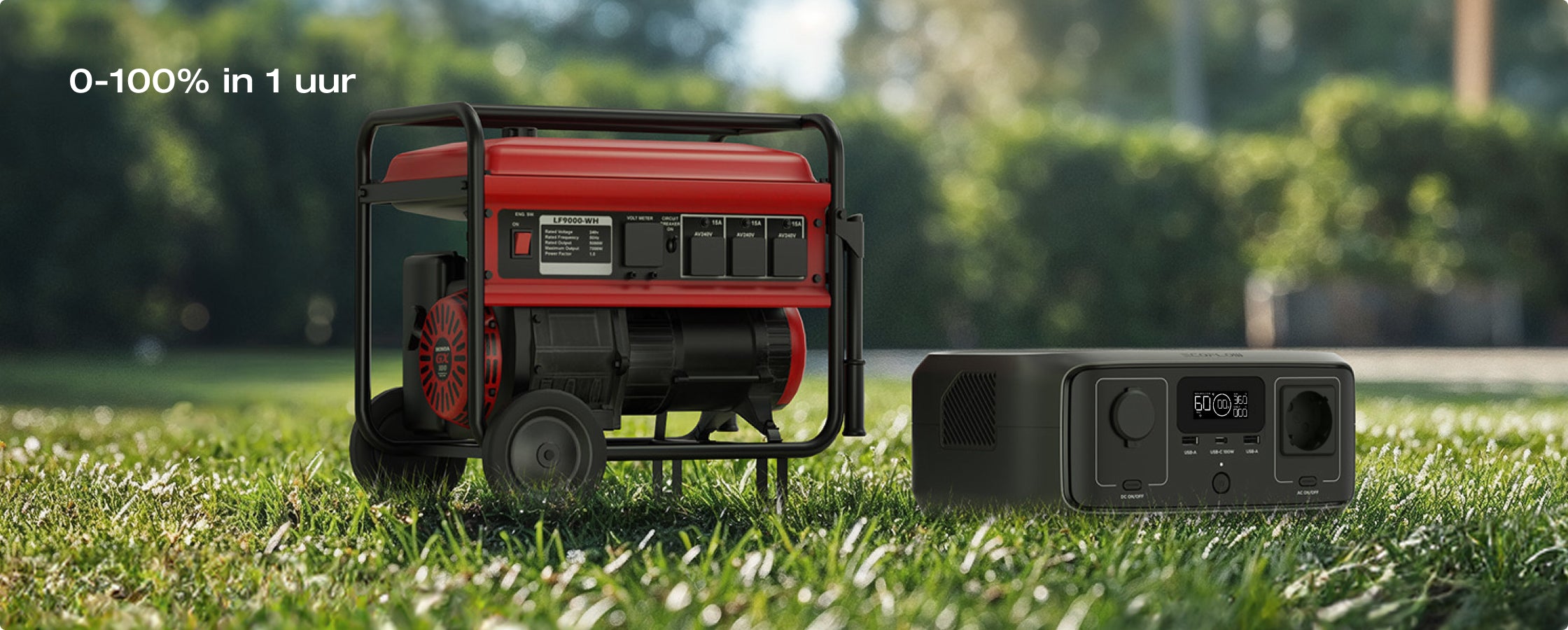 4 laadopties, veilig opladen 0-100% in 1 uur