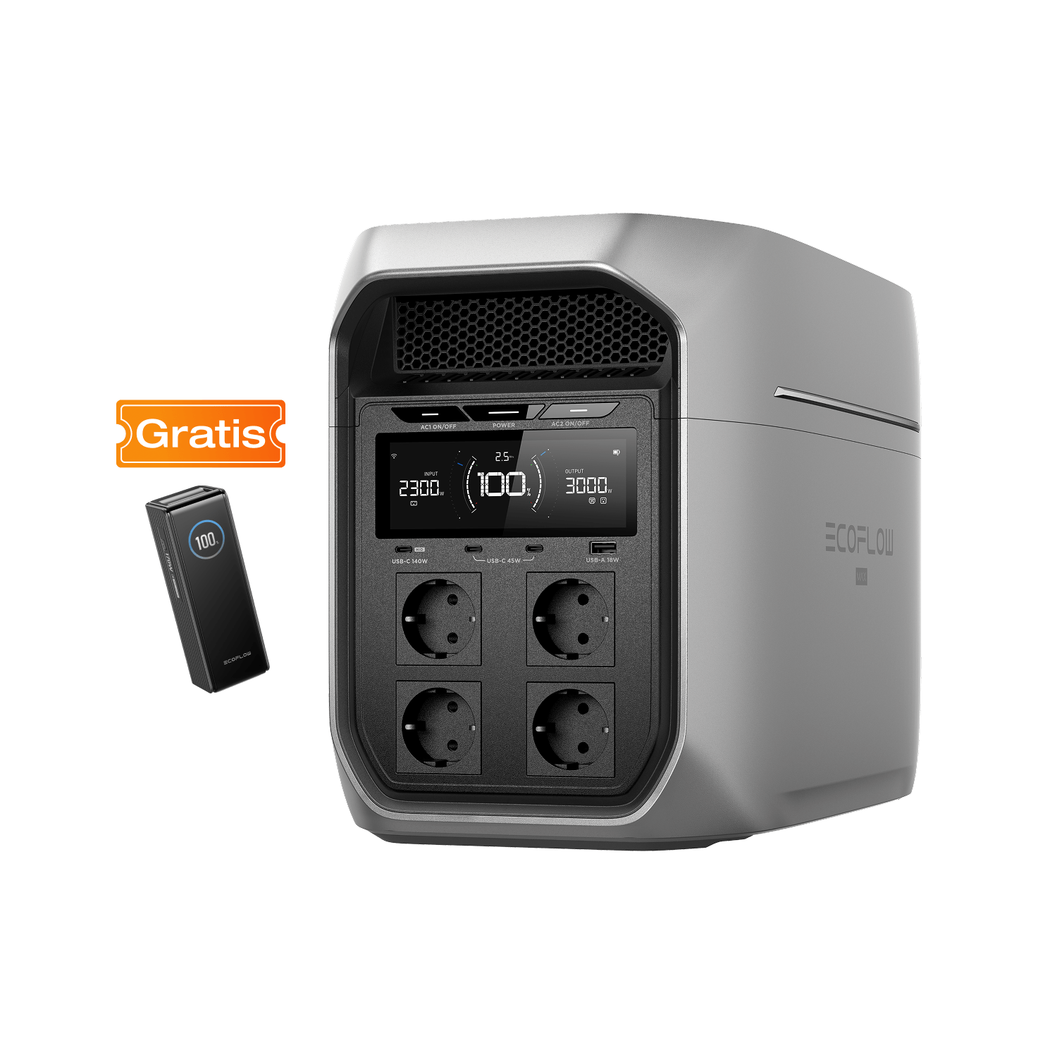 EcoFlow DELTA 3 Max-reeks (2048 Wh) Draagbare Power Station