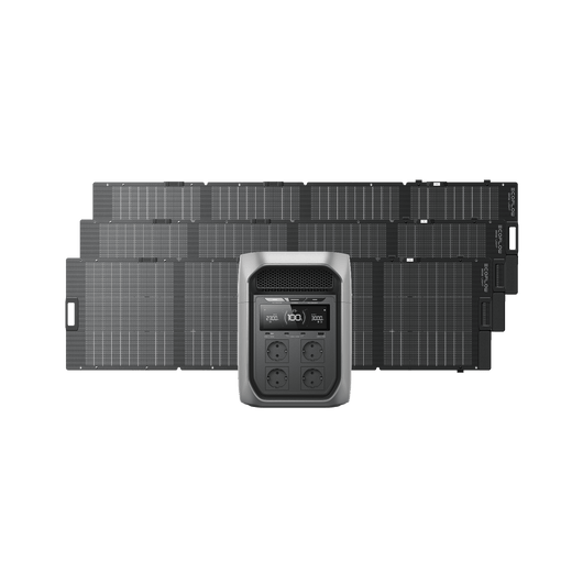 EcoFlow DELTA 3 Max Series Solar Generator (PV220W) DELTA 3 Max Plus / 3*NextGen 220W Bifacial Portable Solar Panel