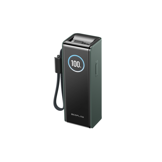 🎁 EcoFlow RAPID 25000mAh Power Bank in het Groen, intrekbare kabels (100% off)